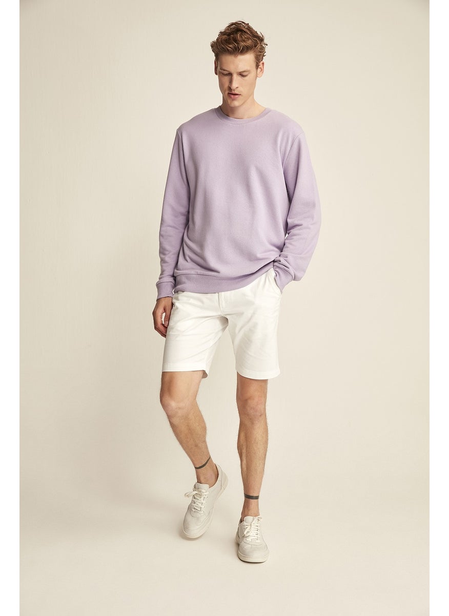 Travis Lilac Color Crew Neck Sweatshirt M