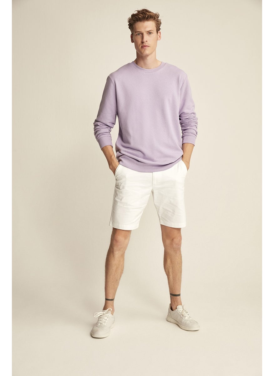 Travis Lilac Color Crew Neck Sweatshirt M