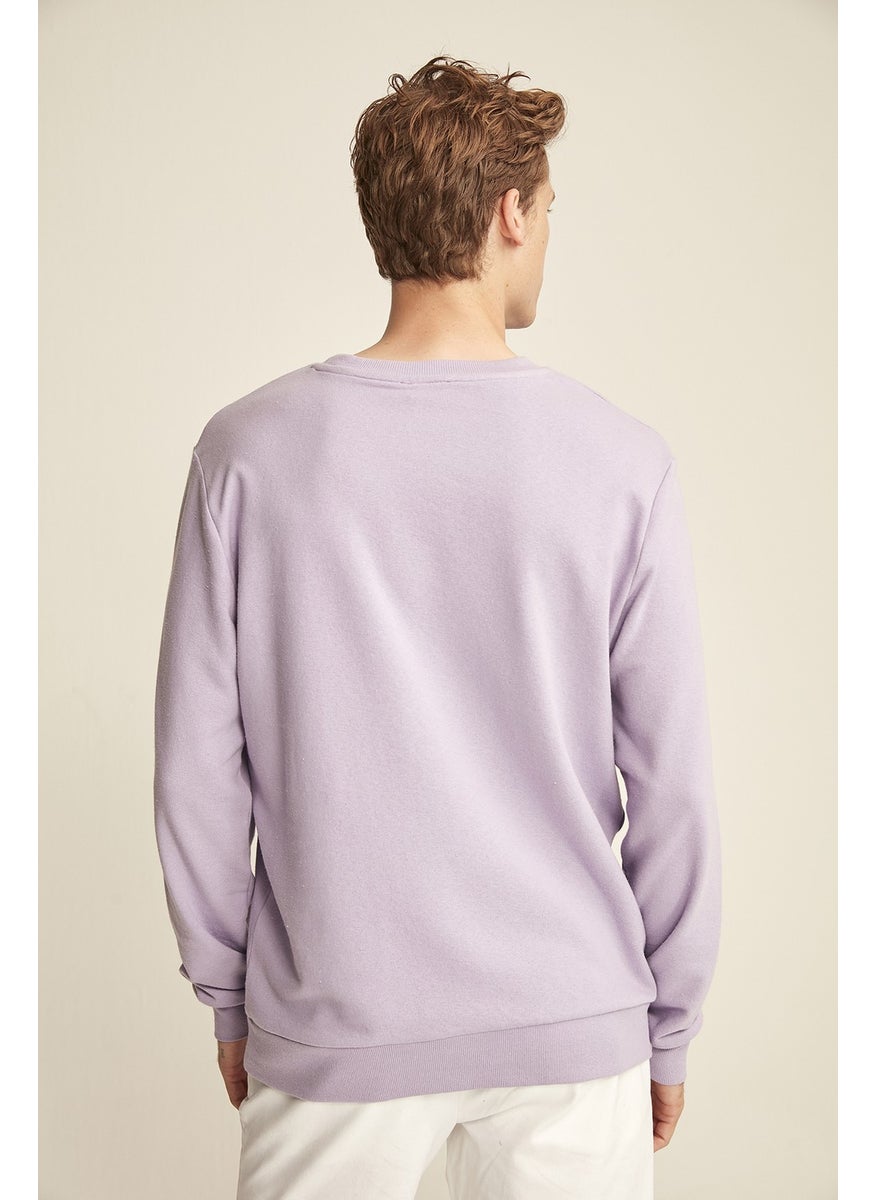 Travis Lilac Color Crew Neck Sweatshirt M