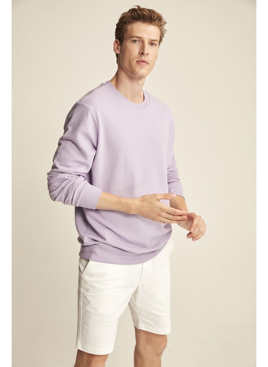 Travis Lilac Color Crew Neck Sweatshirt M