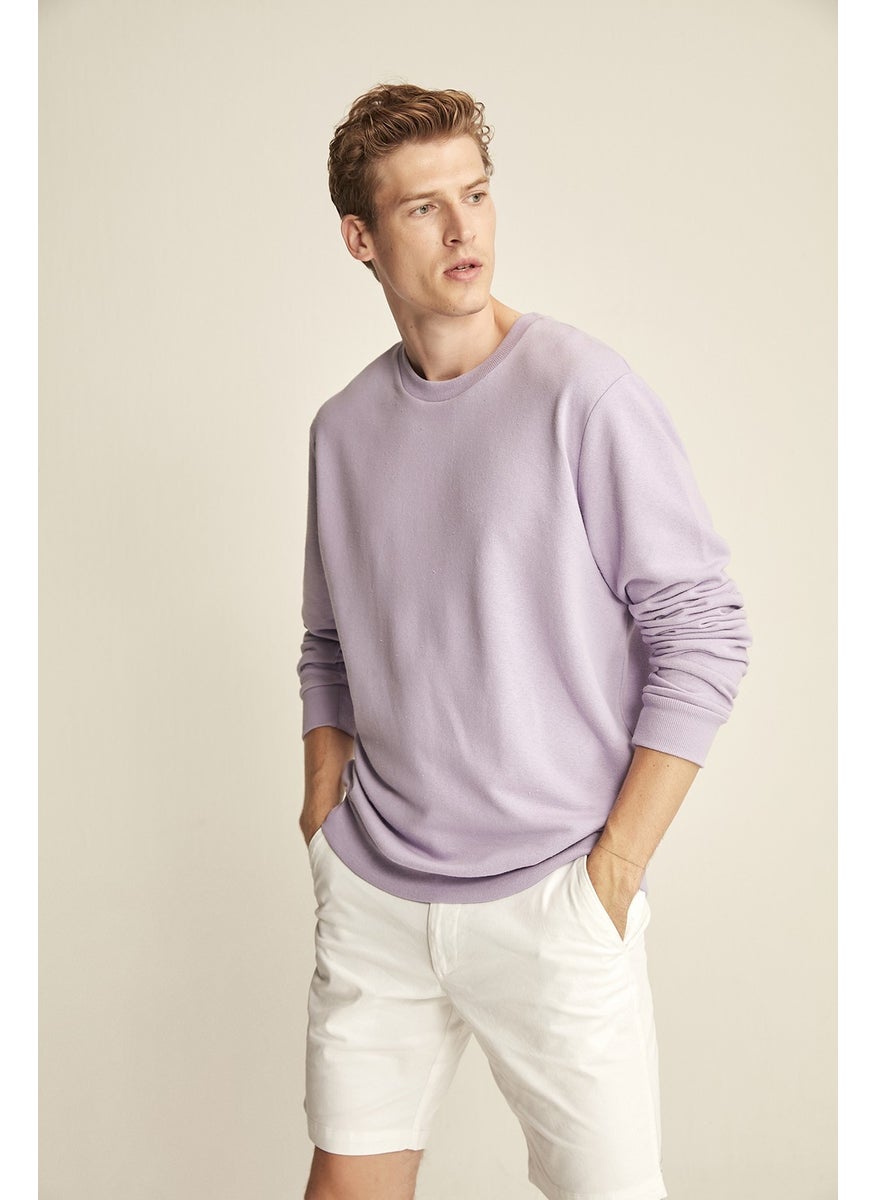 Travis Lilac Color Crew Neck Sweatshirt M