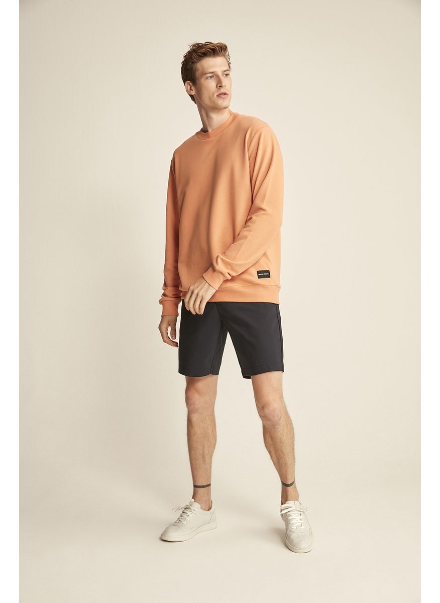 Travis Orange Color Crew Neck Sweatshirt L