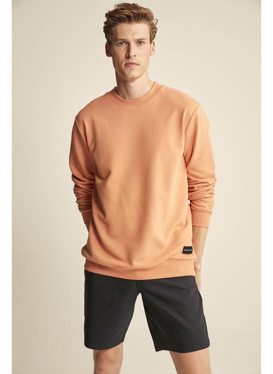 Travis Orange Color Crew Neck Sweatshirt L