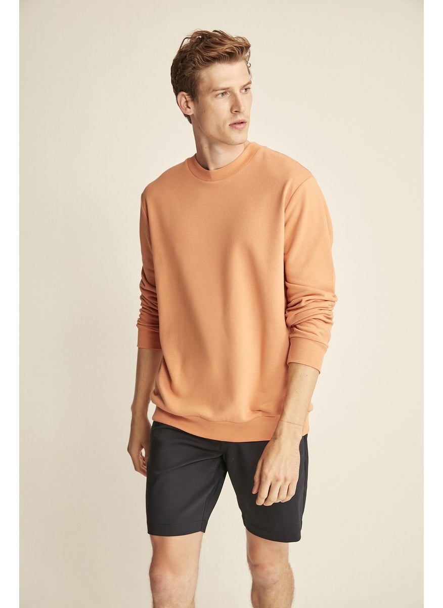 Travis Orange Color Crew Neck Sweatshirt L