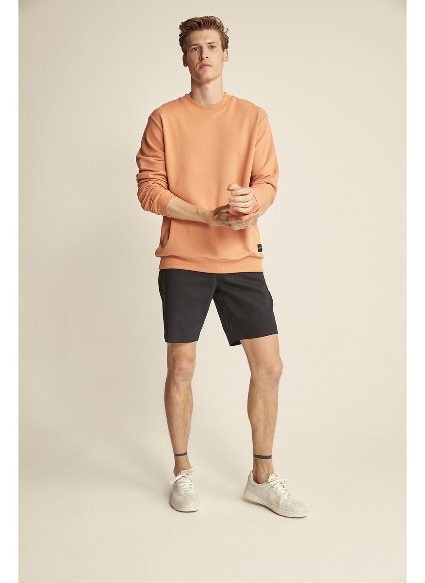 Travis Orange Color Crew Neck Sweatshirt L