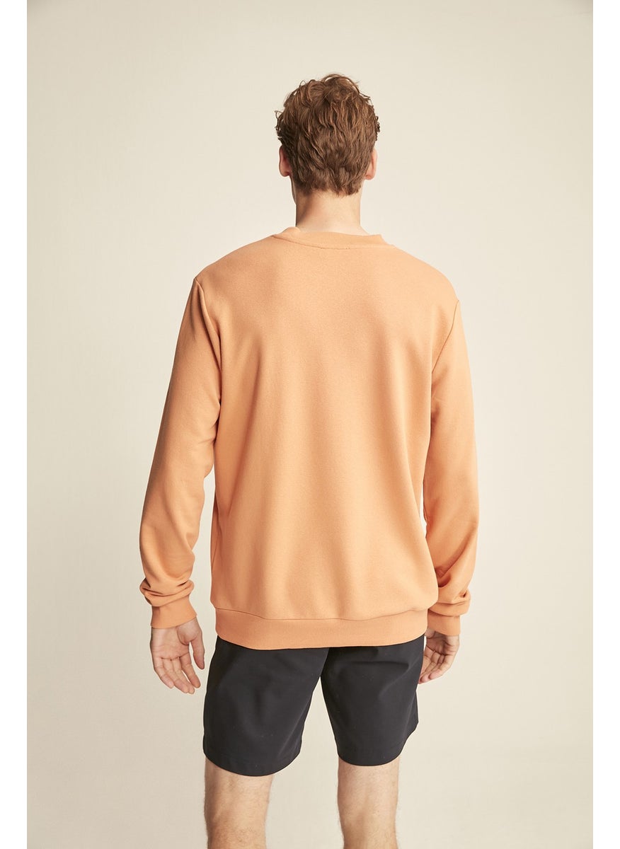 Travis Orange Color Crew Neck Sweatshirt L