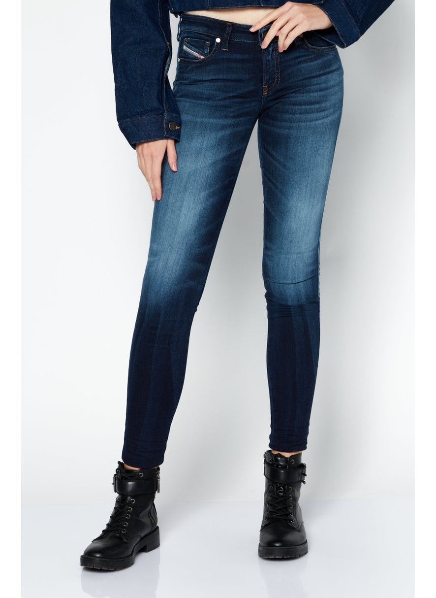 Women Skinny Fit Washed Stretchable Denim Jeans, Blue