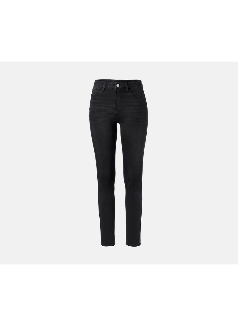 Women Regular Fit Plain Skinny Jeans, Black