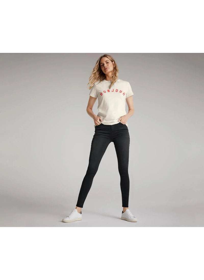 Women Regular Fit Plain Skinny Jeans, Black