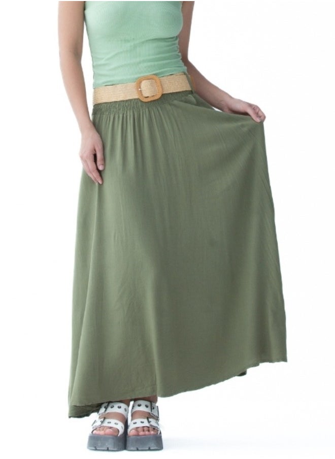 Olive Green Maxi Skirt