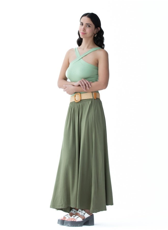 Olive Green Maxi Skirt