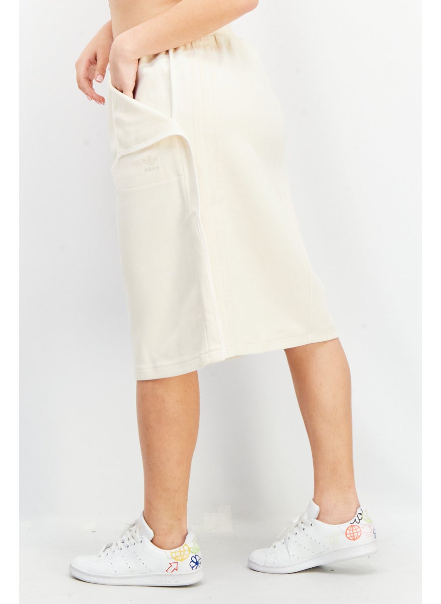 Women Sportswear Fit Embroidered Midi Skirt, Light Beige