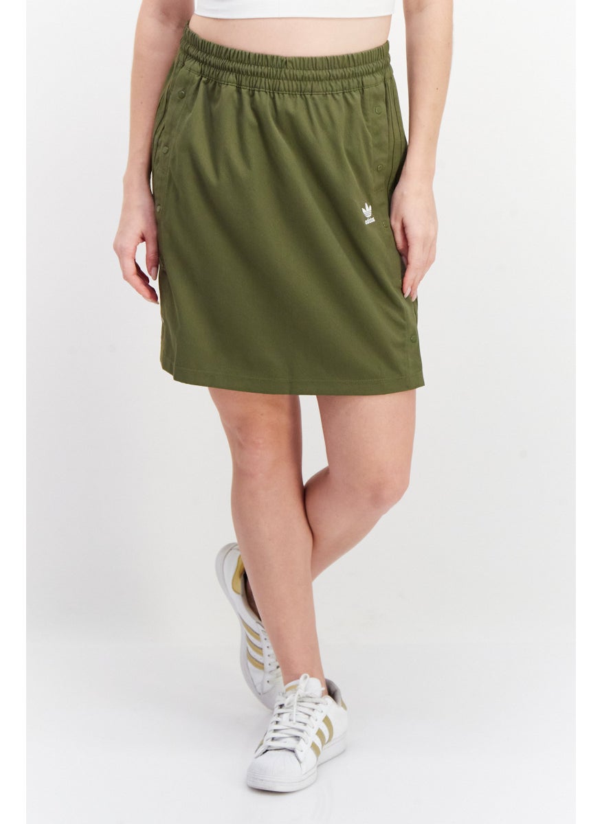 Women Sportswear Fit Embroidered Logo Mini Skirts, Olive