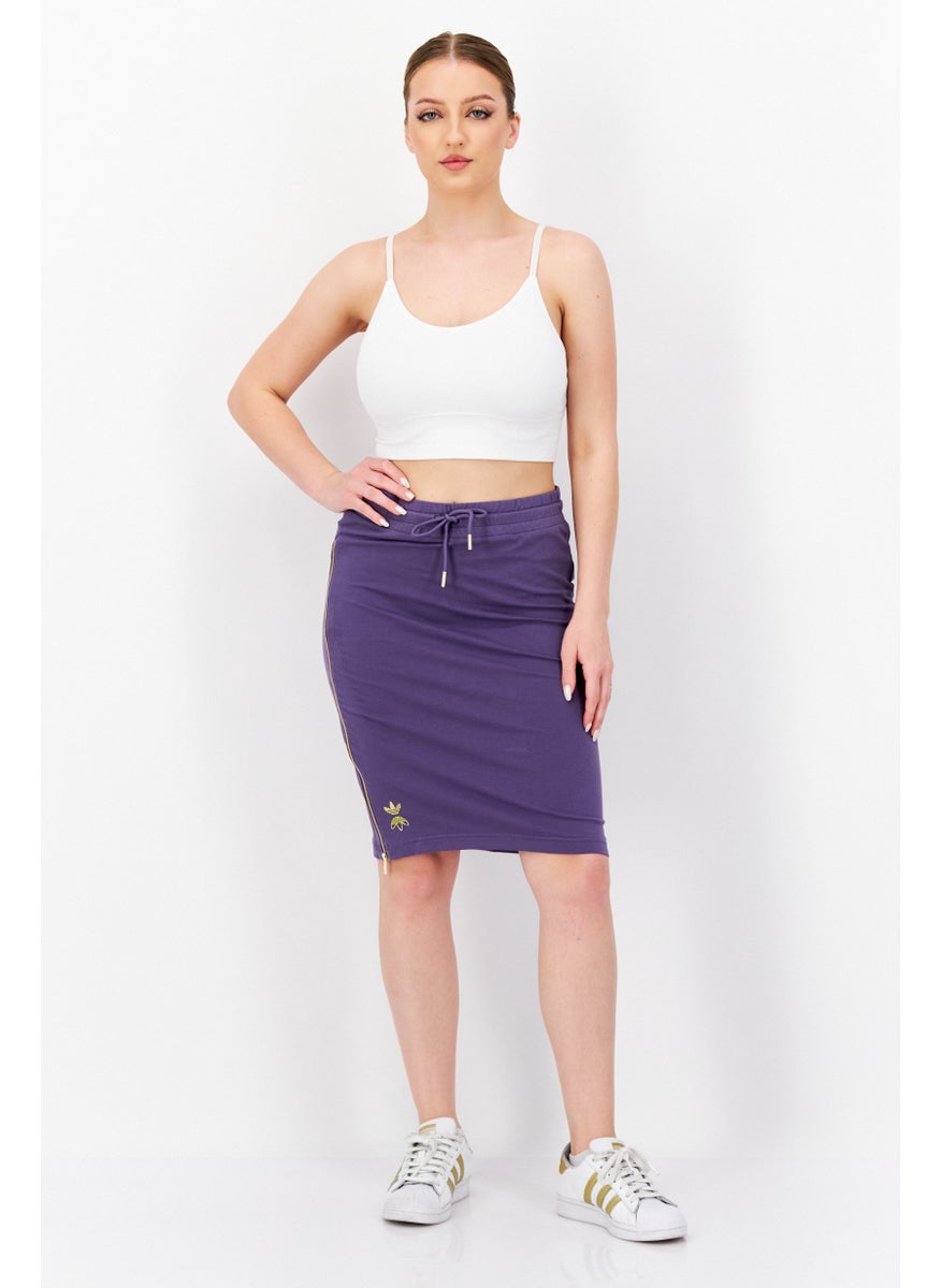 Women Sportswear Fit Drawstring Outdoor Mini Skirt, Purple