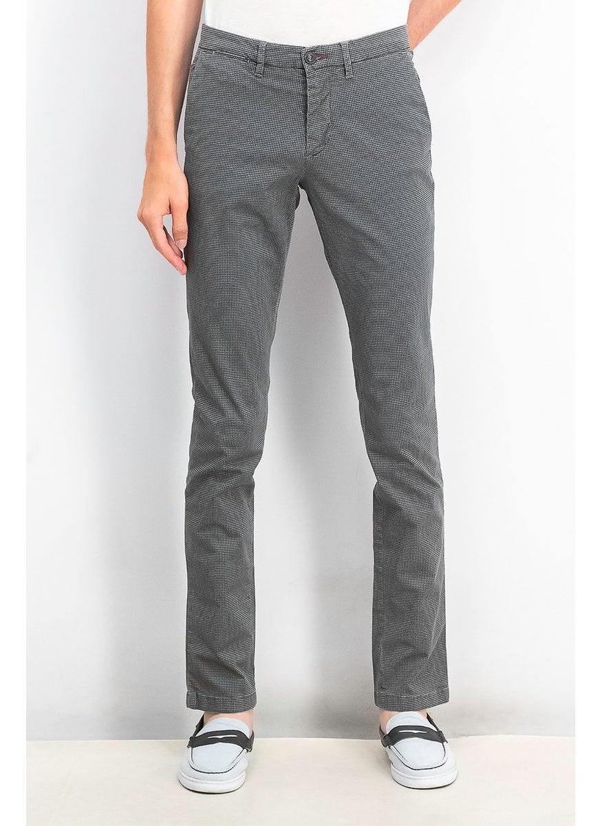 Men Regular Fit Solid Chino Pants, Grey Combo