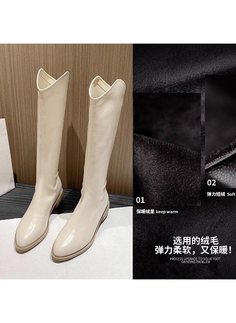 2023 Cowboy Knight Boots for WomenCreamy-white upgraded version 35 [comfortable and not tired feet]] Creamy-white upgraded version 35 [comfortable and not tired feet]]