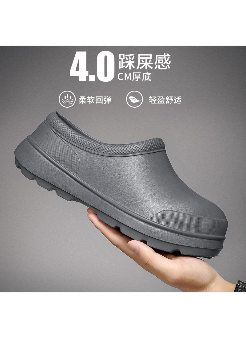 Chef shoes breathable comfortable waterproof oil-proof kitchen shoes mens Spring and Autumn work shoes nurse shoes rain boots womens water shoes Black2032 Gray (40-45) 2032 Gray (40-45)