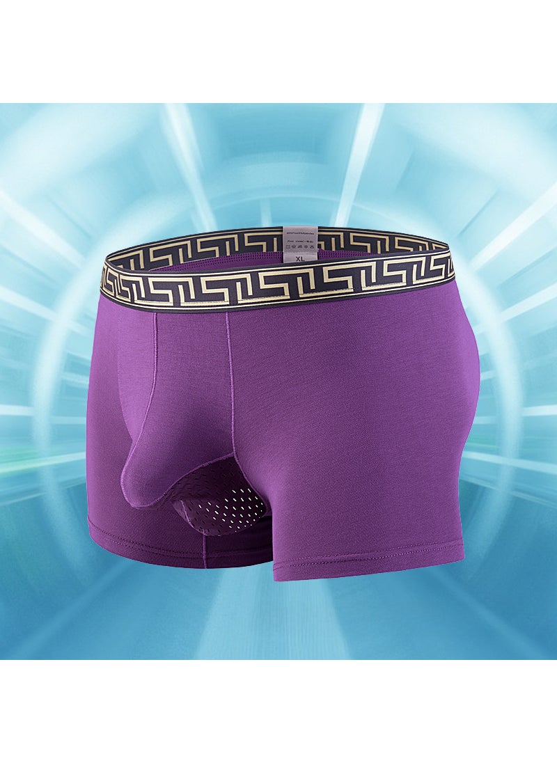 Mens Moisture-Wicking Modal Boxer BriefsPurple Purple