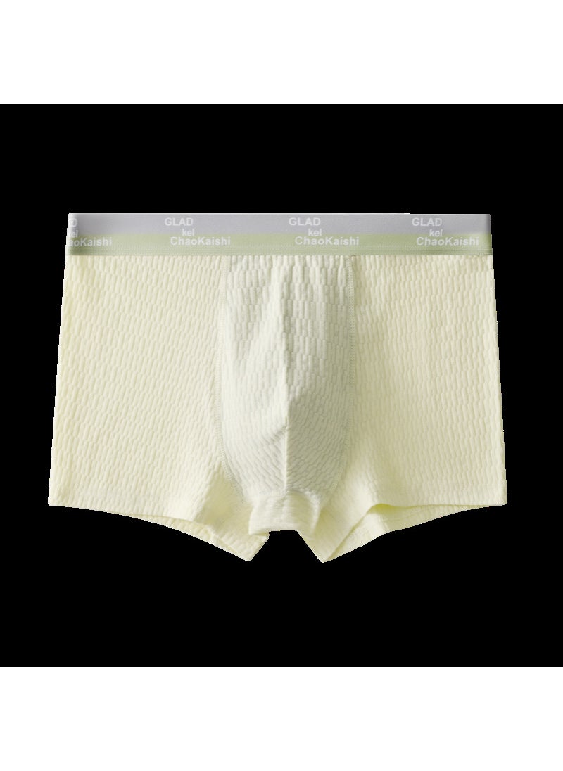 2023 New Mens Cotton Briefs Comfortable Solid Underwear BreathableLight green Light green