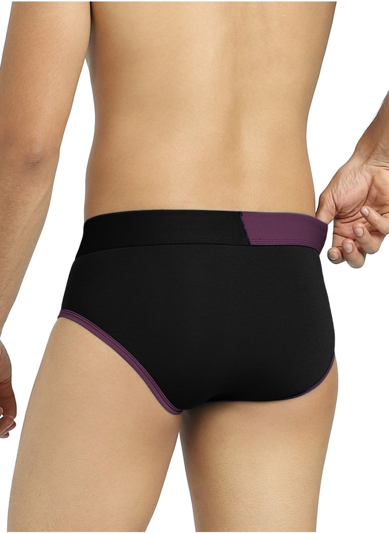 Pack of 3 Dualist Intellisoft Micro Modal Color Blocked Colorblock Men Brief