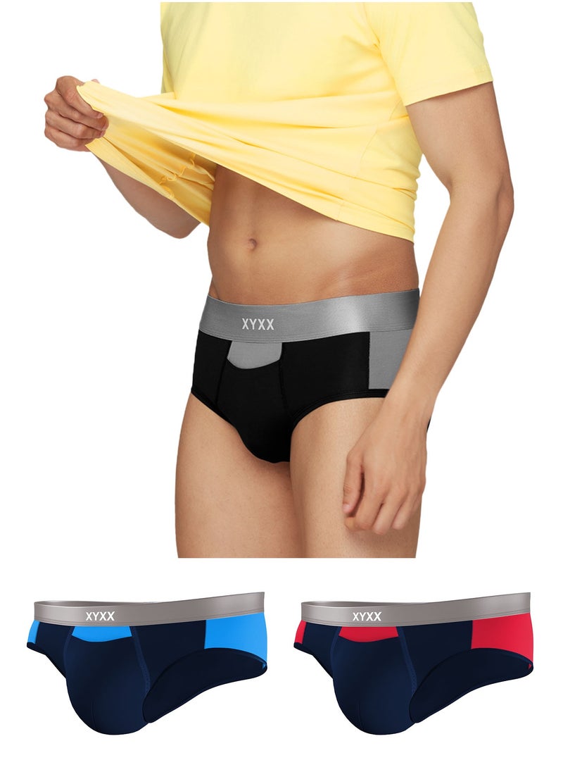 Pack of 3 Illuminati Intellisoft Micro Modal Color Blocked Solid Men Brief