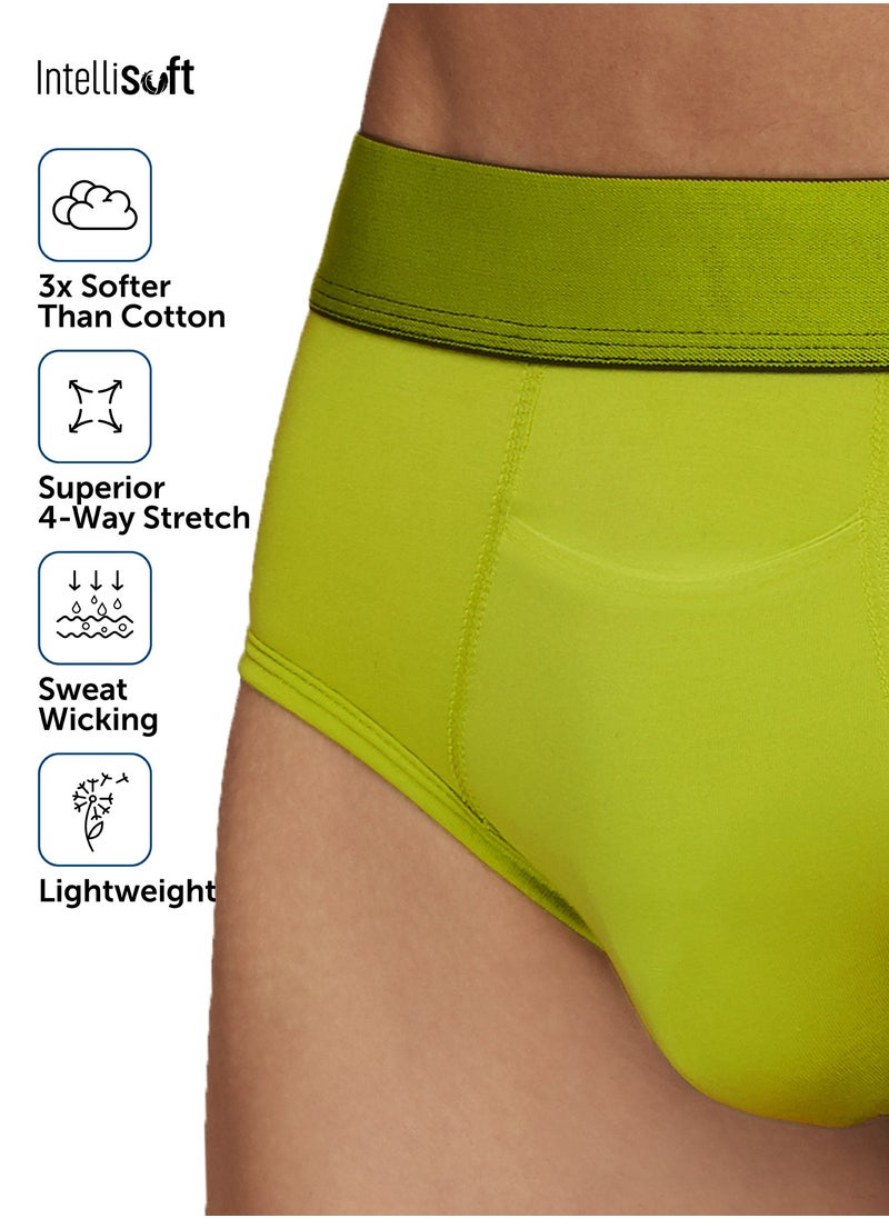 Pack of 3 Dualist Intellisoft Micro Modal Color Blocked Colorblock Men Brief