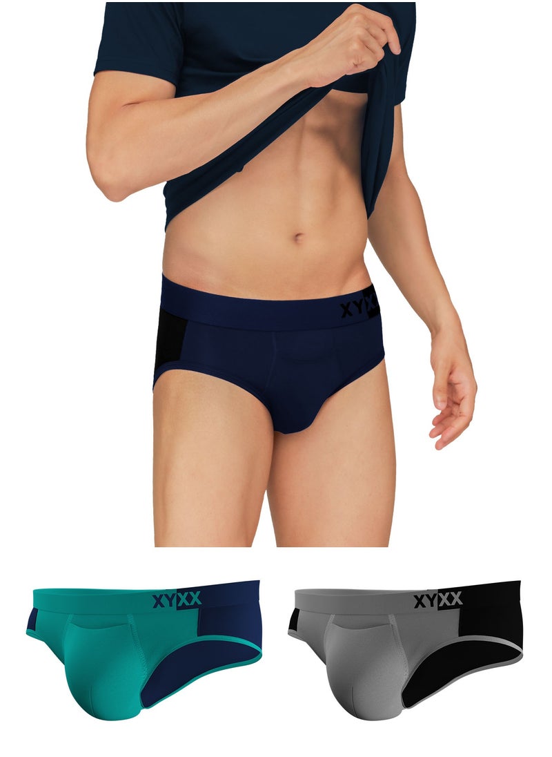 Pack of 3 Dualist Intellisoft Micro Modal Colorblock Mens Brief