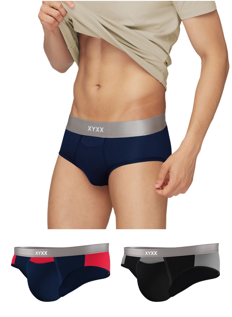 Pack of 3 Illuminati Intellisoft Micro Modal Color Blocked Solid Men Brief