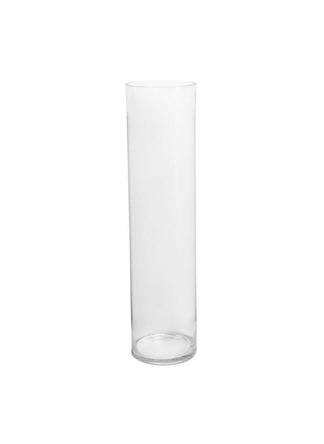 Glass Vase Cylinder  Sleek cylindrical glass vase, ideal for modern decor