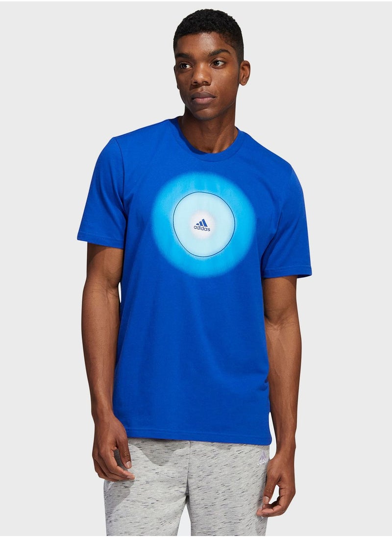 Positive Aura Badge of Sport Graphic T-Shirt