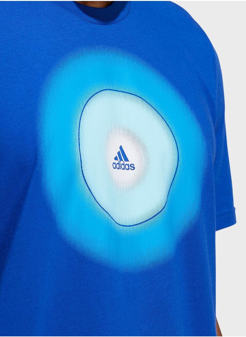 Positive Aura Badge of Sport Graphic T-Shirt