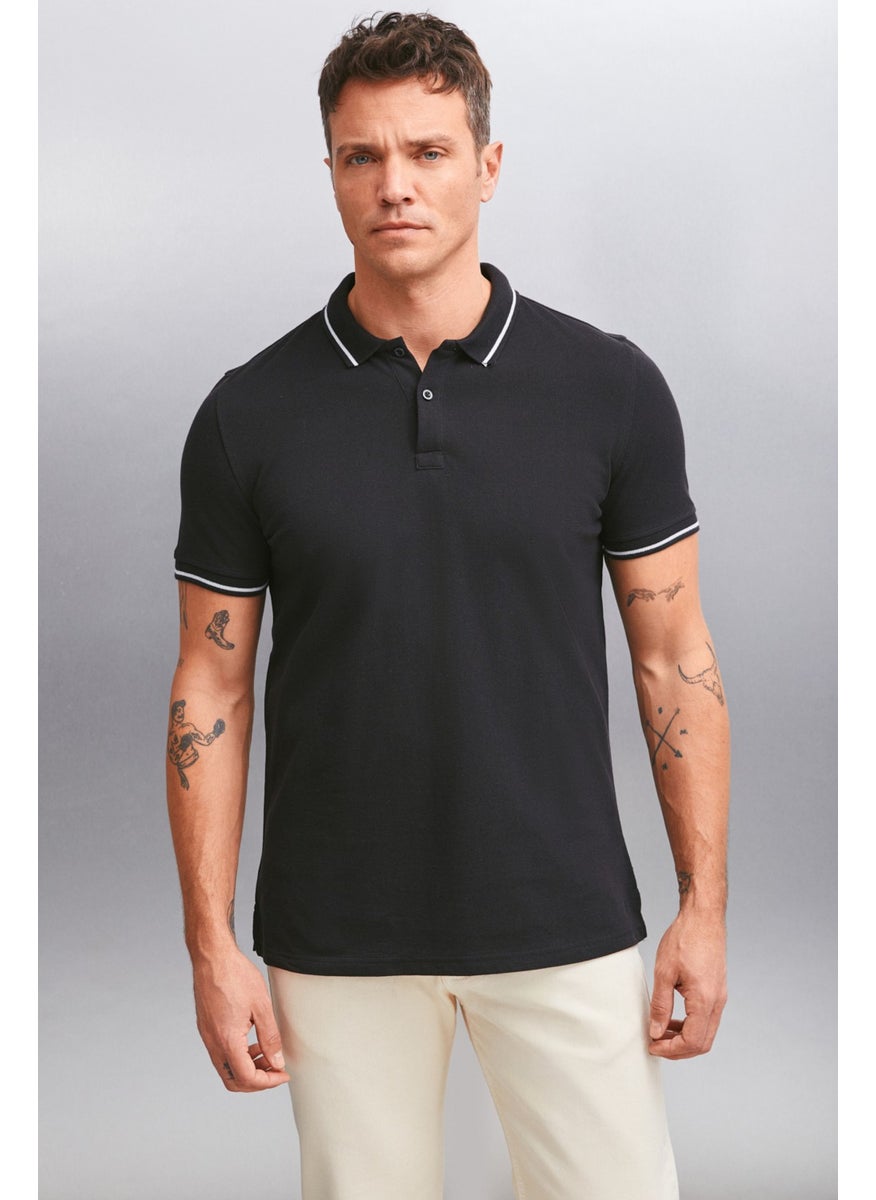 Forestar Men's Black Polo Neck T-Shirt