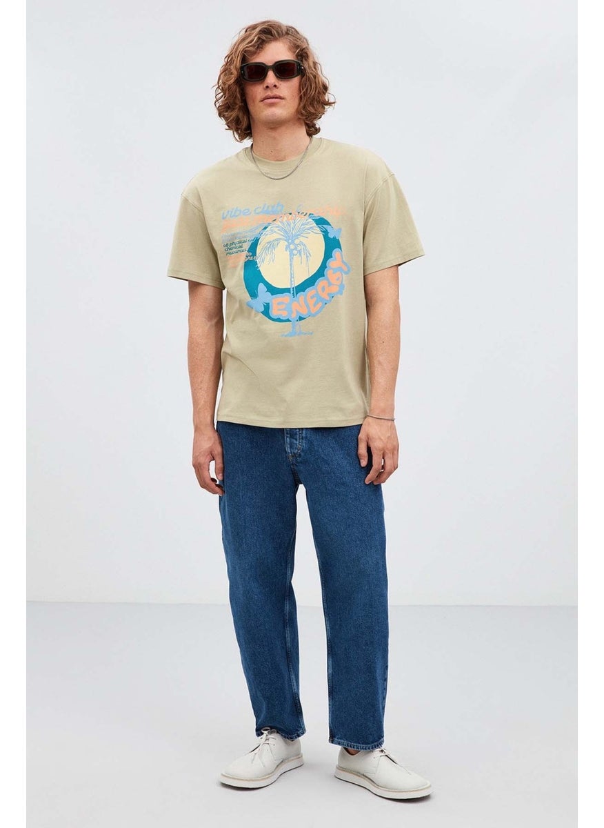 Vibe Relaxed Oversize Light Khaki T-Shirt