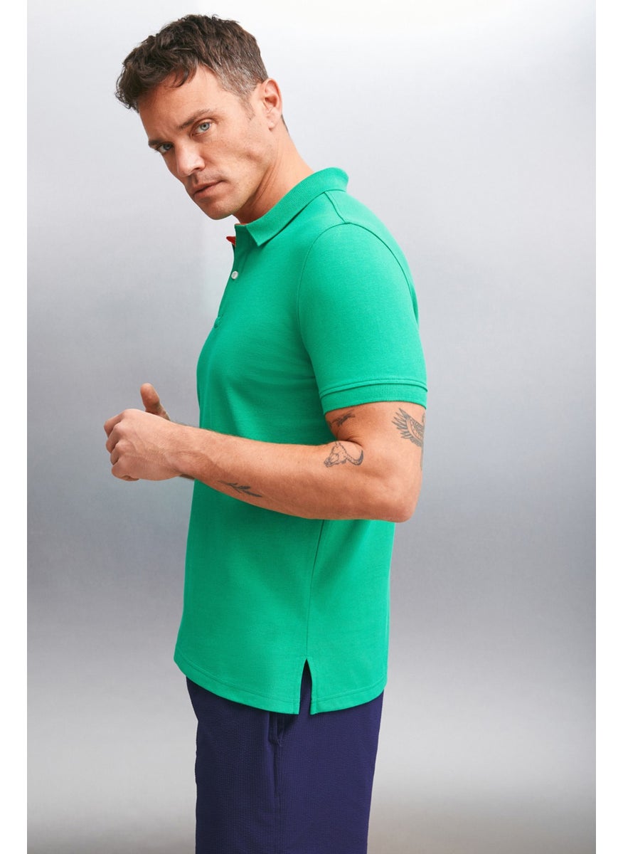 Mathew Men's Green Polo Neck T-Shirt