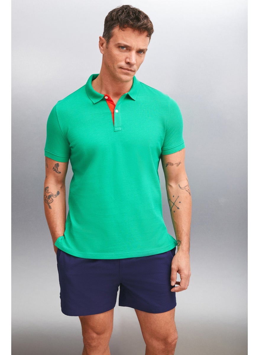 Mathew Men's Green Polo Neck T-Shirt