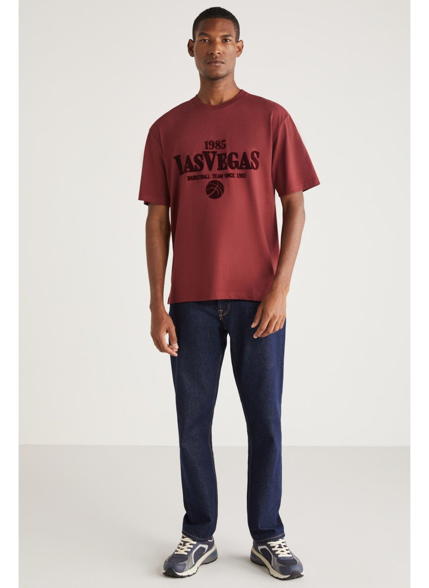 Lou Basic Relaxed Claret Red T-Shirt