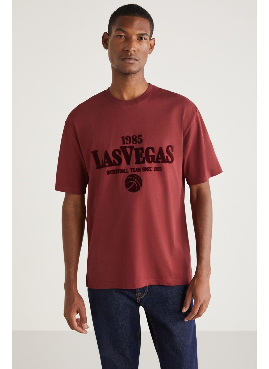 Lou Basic Relaxed Claret Red T-Shirt