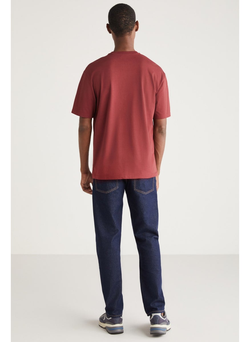 Lou Basic Relaxed Claret Red T-Shirt