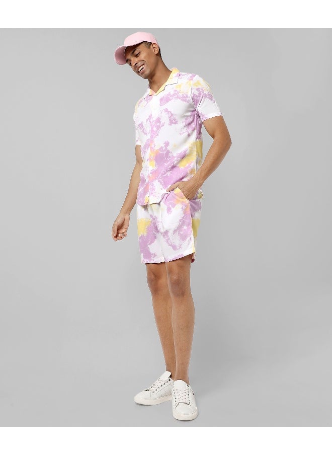 Men's Multicolour Printed Regular Fit Co-Ords Set