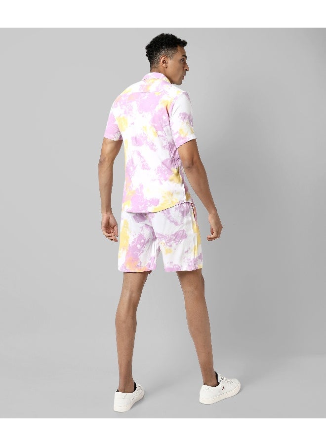 Men's Multicolour Printed Regular Fit Co-Ords Set