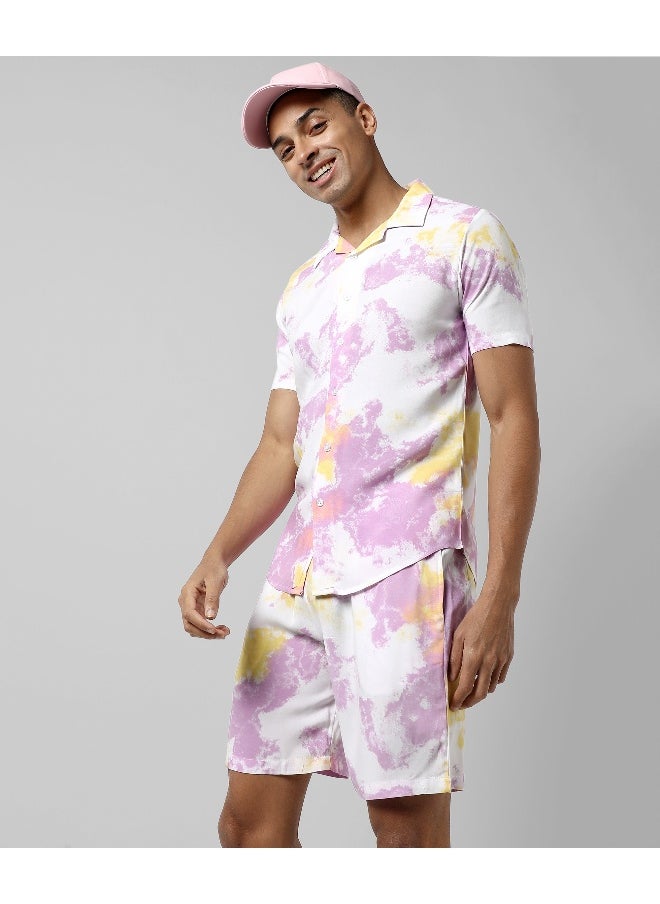 Men's Multicolour Printed Regular Fit Co-Ords Set