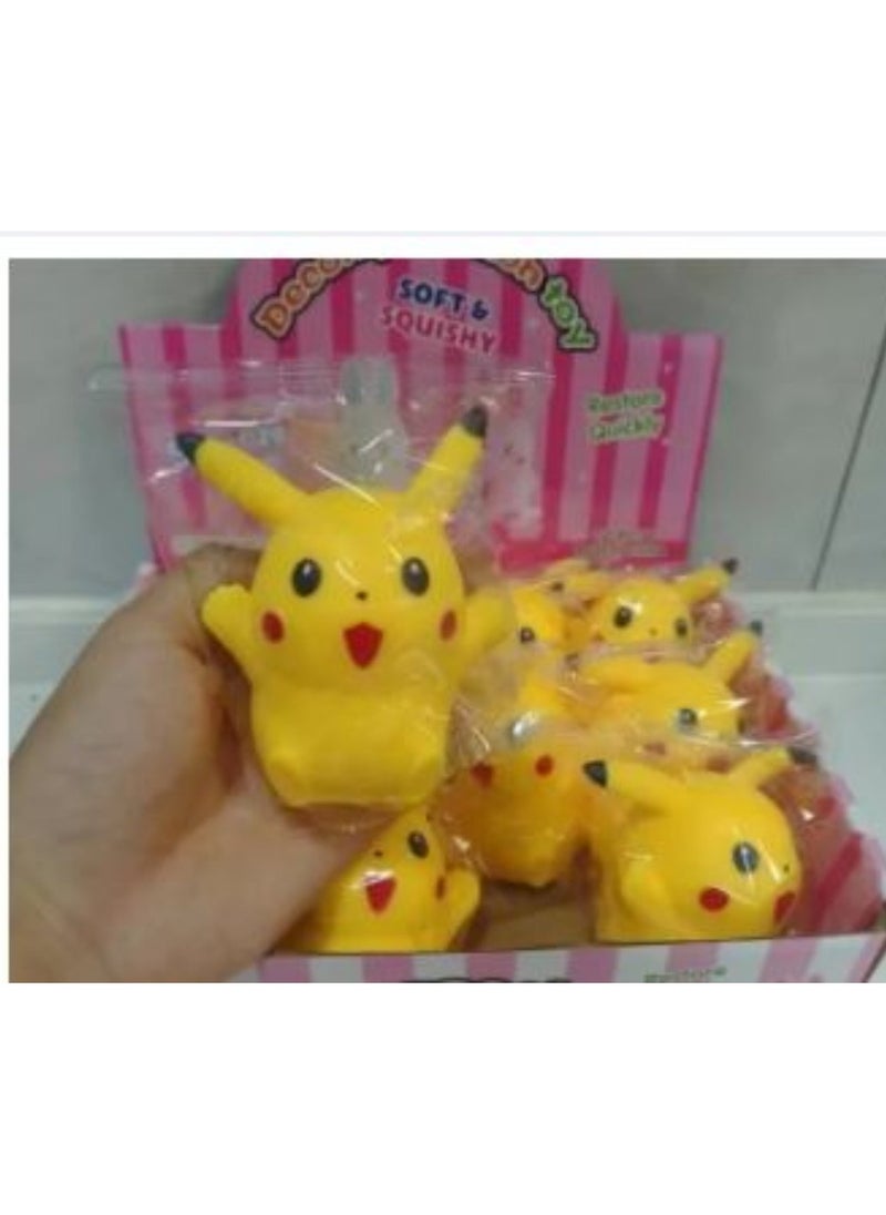 Pokemon Pikachu Squishy Toys Kawaii Squeeze Reliever Toy Fidget Pop Pinch Toys for Kids Adults 12 Pcs