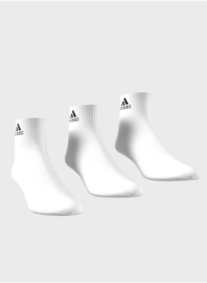 Cushioned Sportswear Ankle Socks 3 Pairs