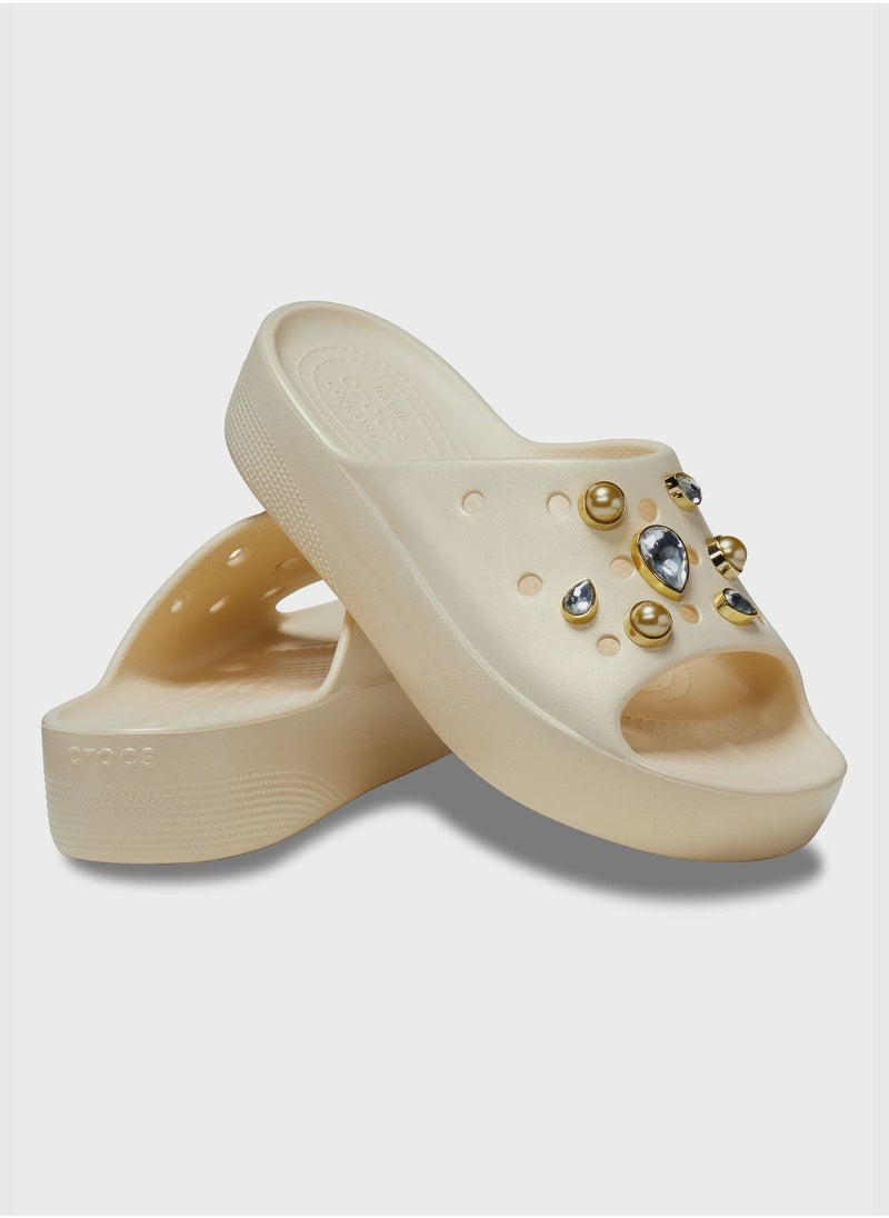 Womens EVA Embellished Slides