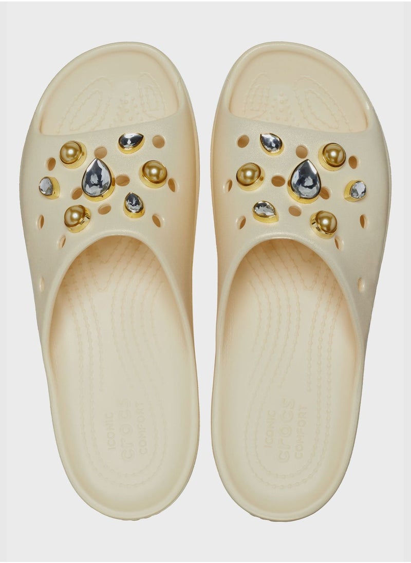 Womens EVA Embellished Slides