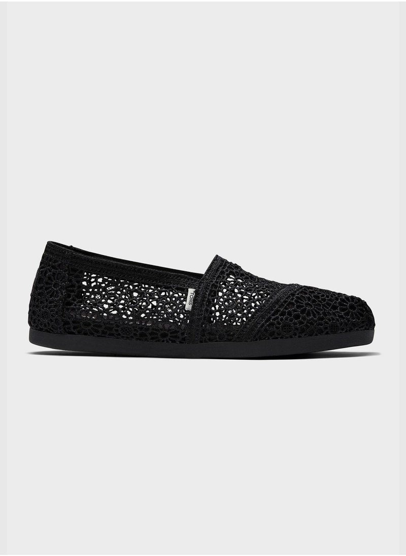 Alpargata Black Moroccan Crochet Slip-On Shoes