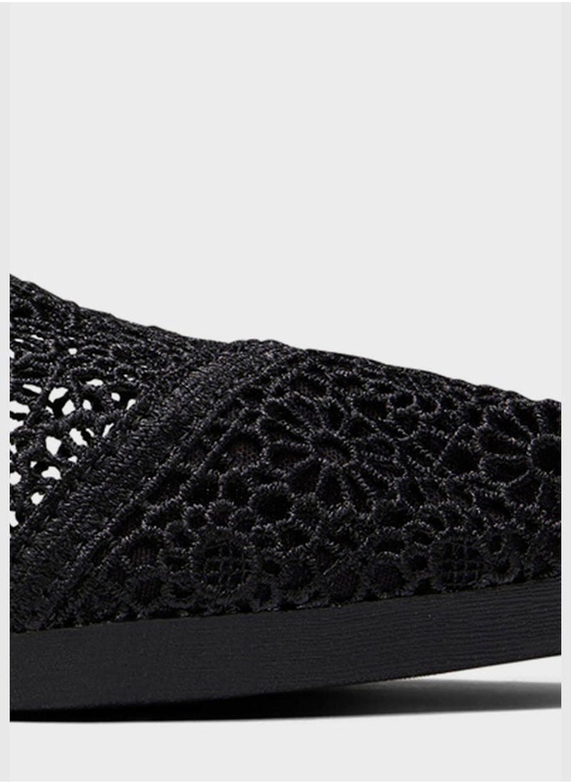 Alpargata Black Moroccan Crochet Slip-On Shoes