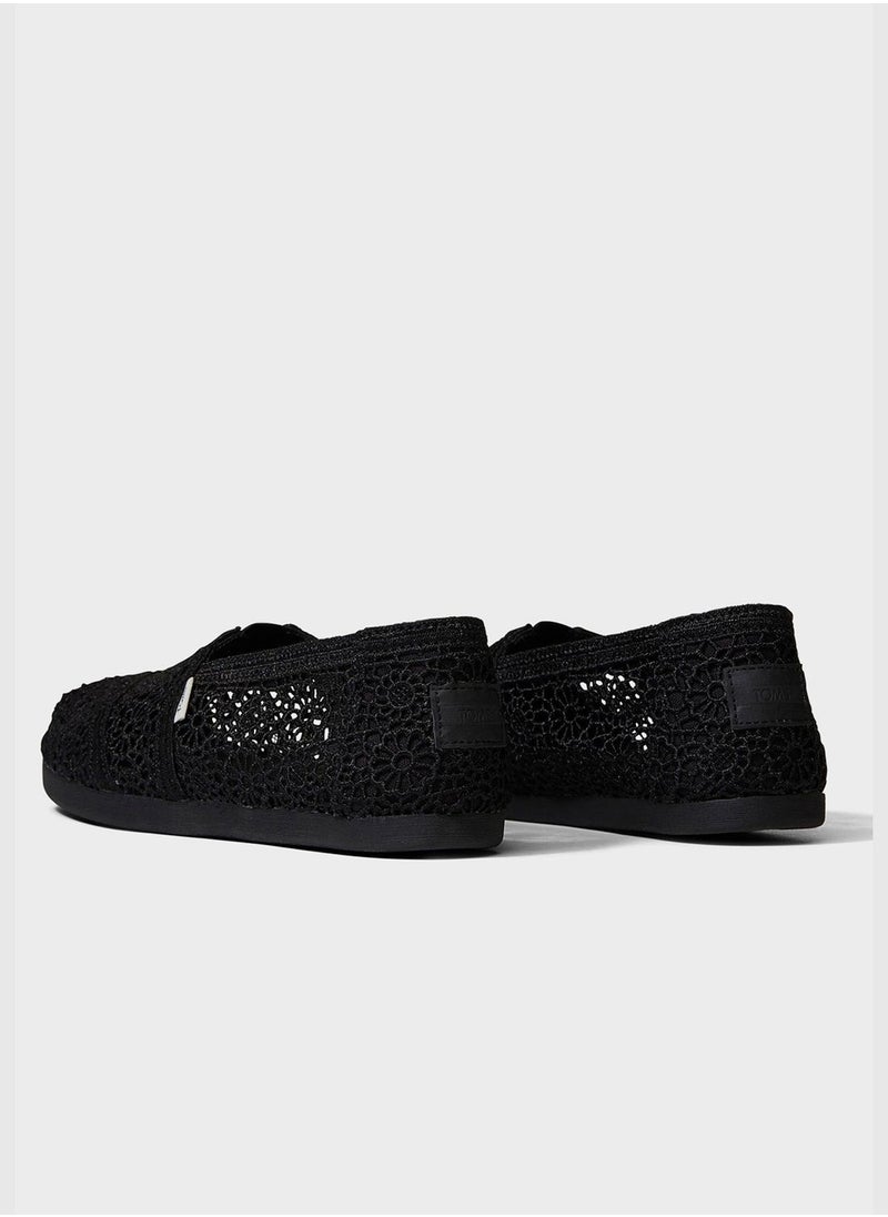 Alpargata Black Moroccan Crochet Slip-On Shoes