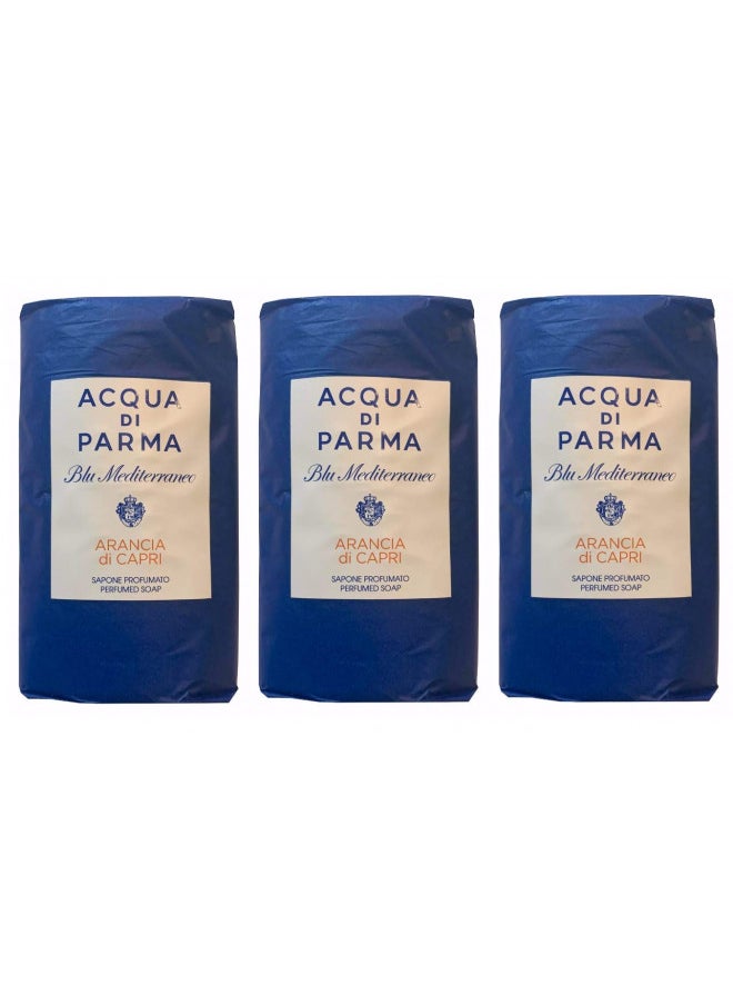 Acqua Di Parma Arancia Di Capri Blu Mediterraneo Wrapped Soaps 100 grams - Set of 3