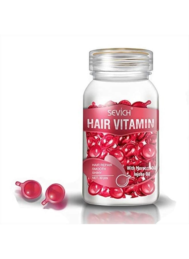 Hair Vitamin Serum Capsule - Hair Moisturizing Essence Formula, with Vitamins A C E Vitamin B5, Argan Macadamia Avocado Oils, Repair Damaged Hair